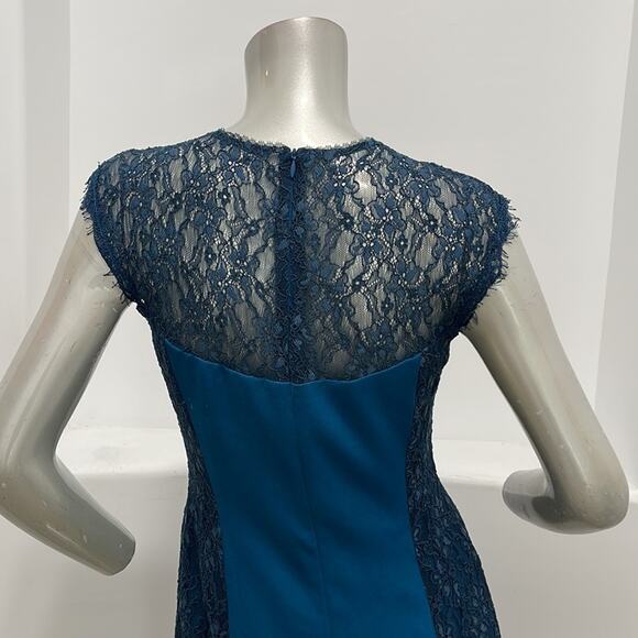 Nanette Lepore Empress Sheath Dress Lace Accent in Aegean Color Size 4 NWT - Picture 7 of 14